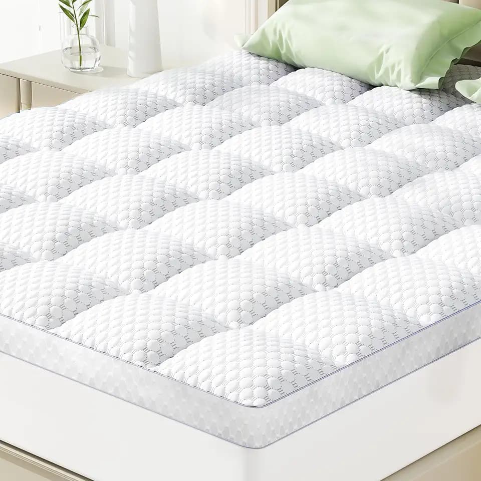 BEDELITE King Mattress Topper, Pillow Top Mattress Pad Bed Cover 2 Inch