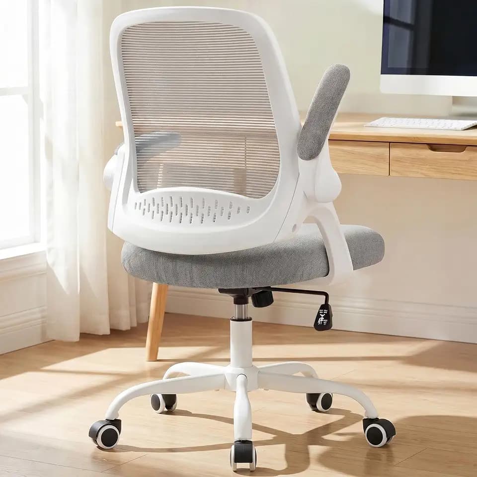 NEO CHAIR Office Computer Chair Ergonomic Mesh Back Flip-Up Arms, Grey
