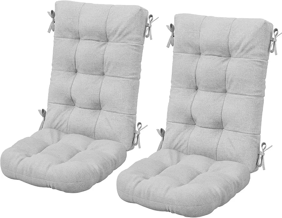 SERWALL HDPE Outdoor Rocking Chair Cushion Set of 2, Gray