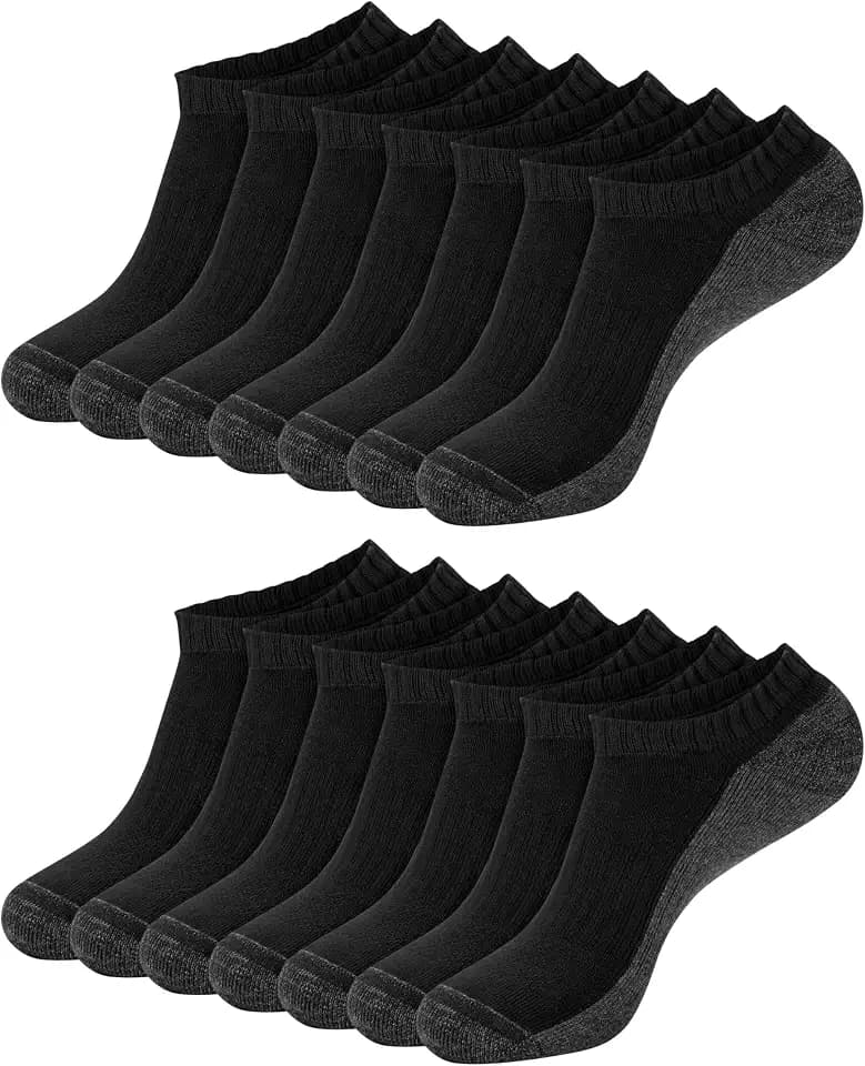 Hanes Men's Socks Pack, X-temp Moisture-wicking Cushioned Odor Guard Men's Socks With Arch Support, 12 & 14 Pair Packs, Black White