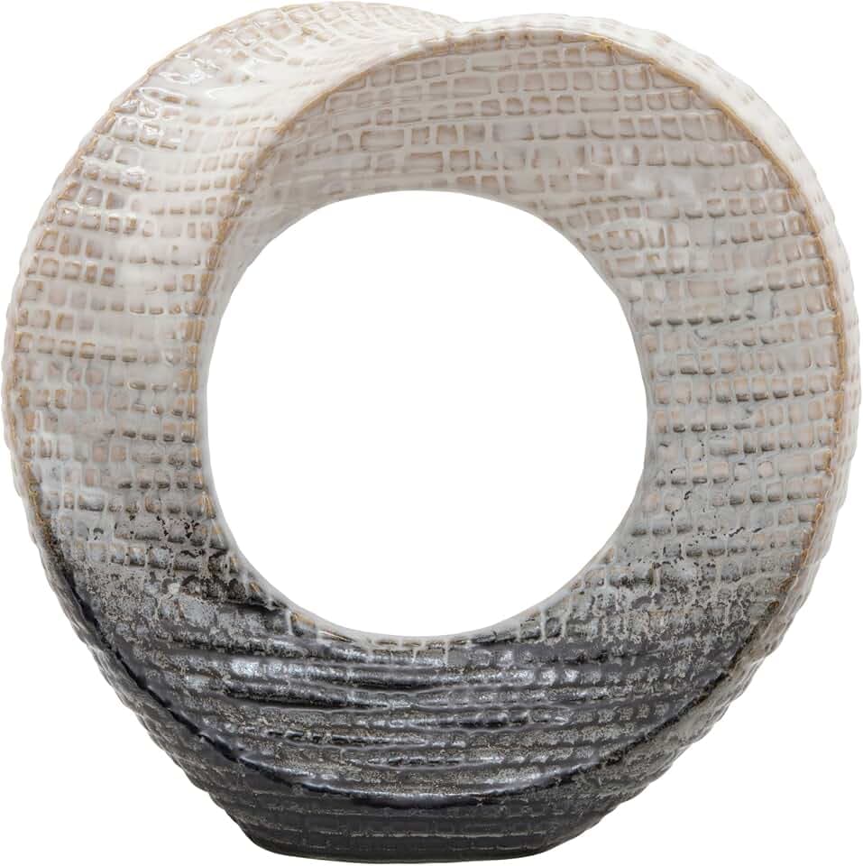 Decorative Sculpture Table Top – Modern Coffee Table Decor, Ceramic & Stoneware Accent Piece for Coffee Tables, Shelves & Living Rooms – Elegant Home Decor, Indoor/Outdoor – 10", Ivory