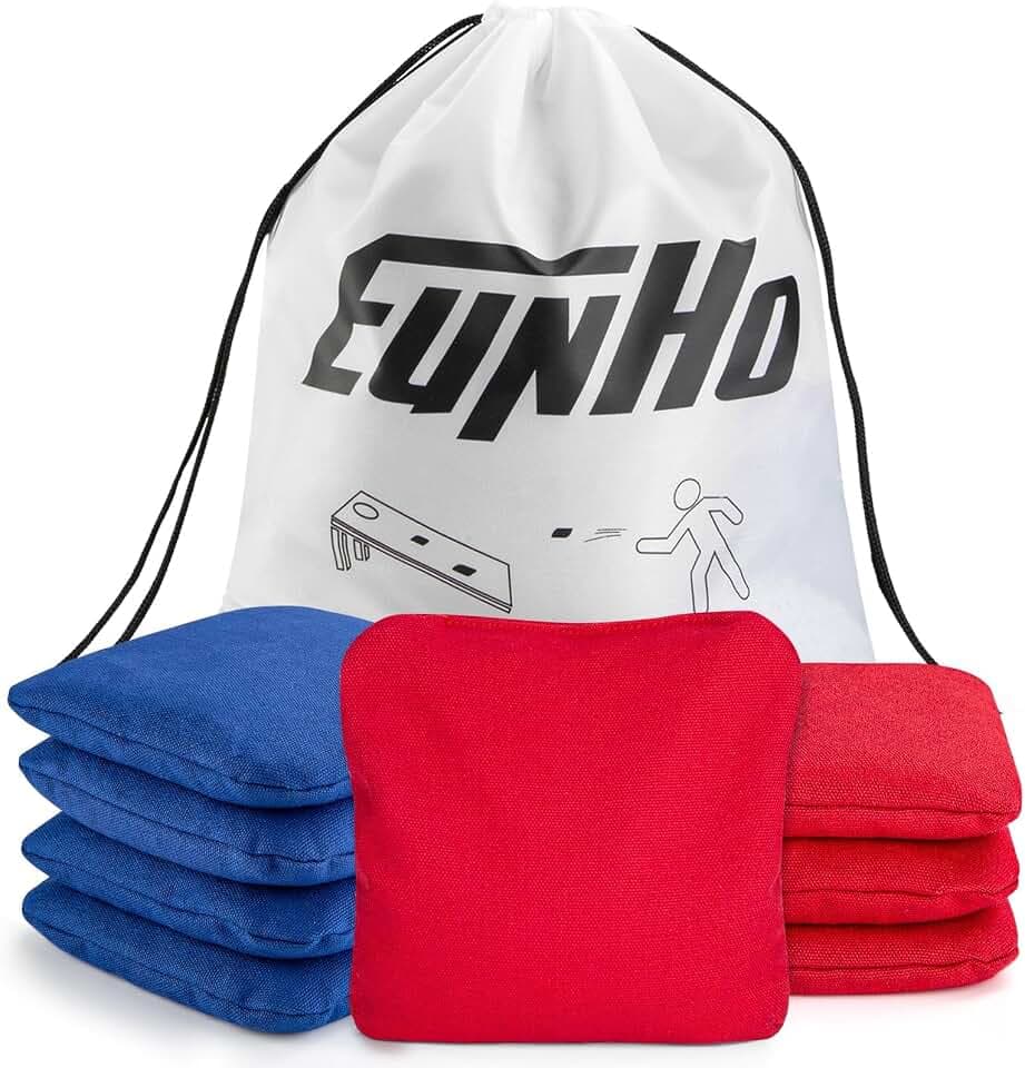 EunHo Regulation Cornhole Bags Set of 8 All Weather Bean Bags for Cornhole