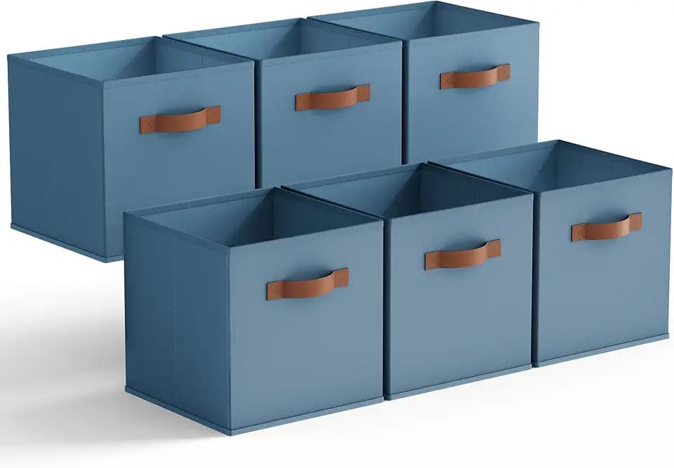 GRANNY SAYS 11 Inch Storage Cube Organizers, Light Blue, 6-Pack
