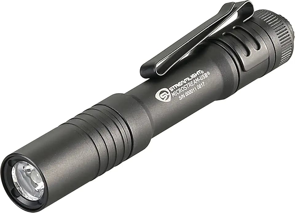 Streamlight 66601 MicroStream 250-Lumen 1,150-Candela Flashlight, Black