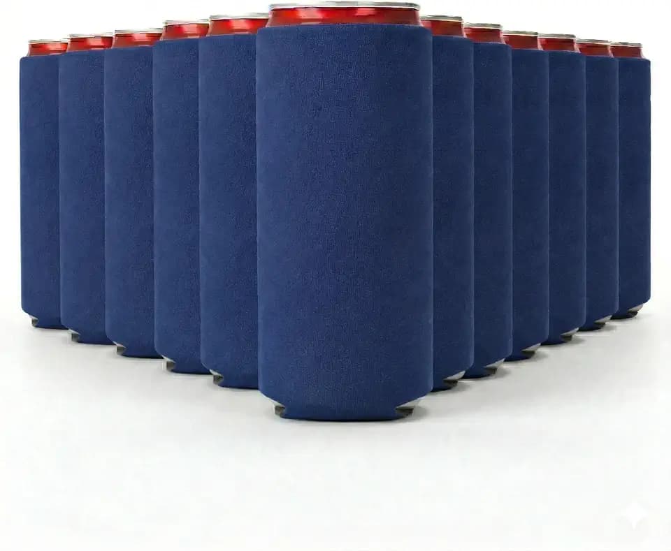 Slim Can Cooler Sleeve 12 Pack – Blank Neoprene Insulated - Navy Blue