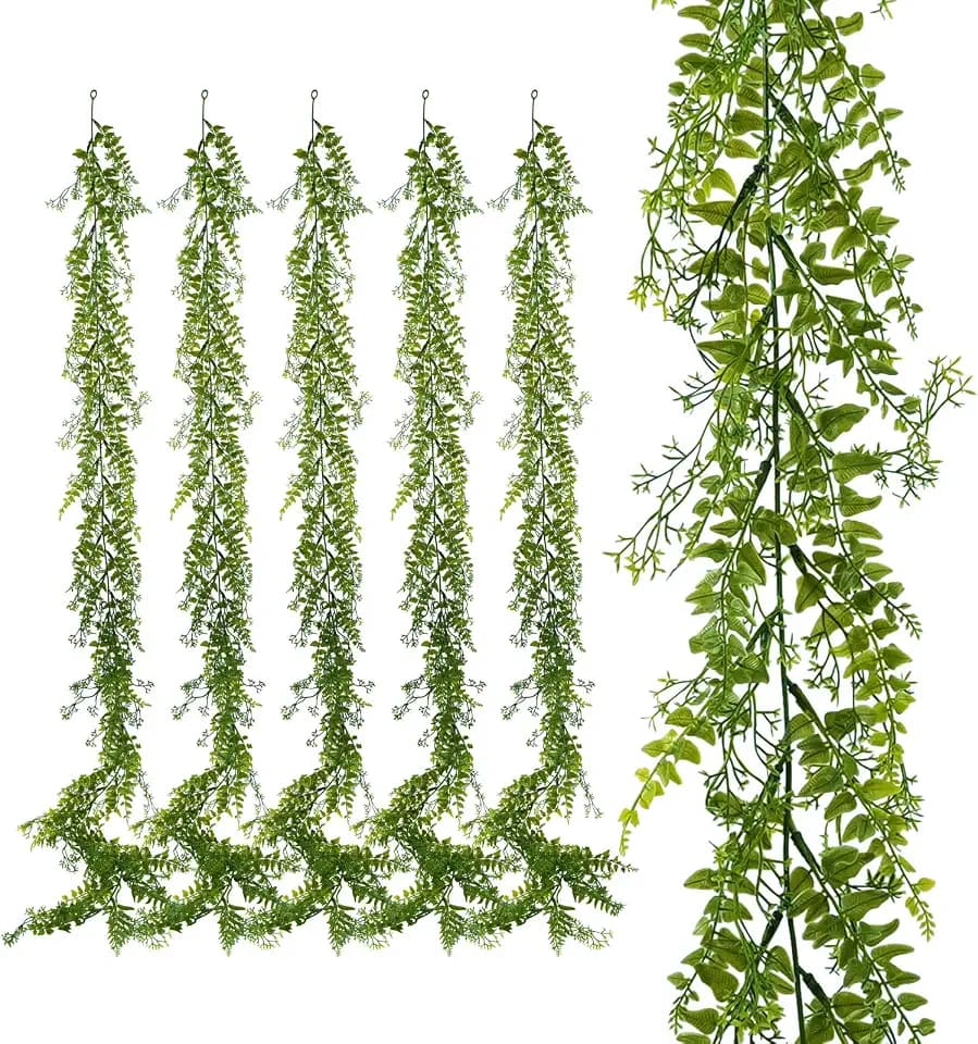 Artificial Greenery Garland 6 Pack, 5.57ft, for Hanging Greenery Decor