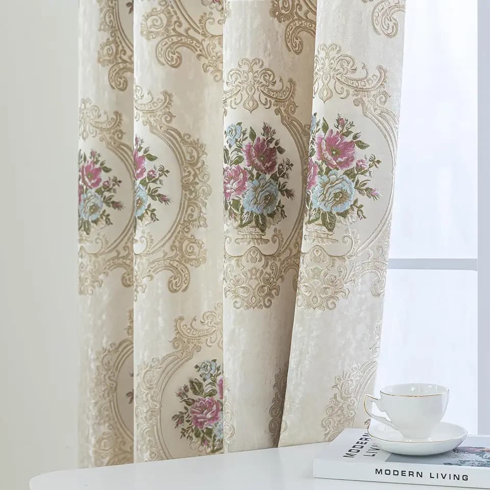 Loom and Mill Luxury Jacquard Curtains for Bedroom, 2 Panels, 42" W x 63" L