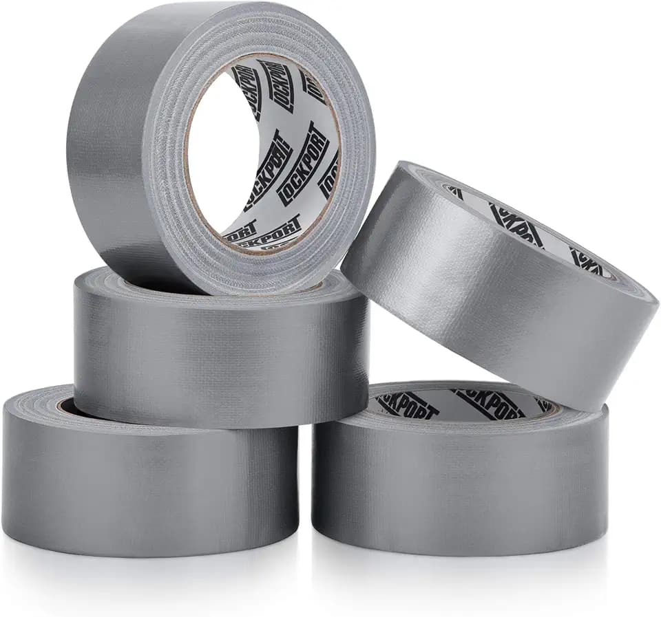 Lockport 5 Pack Duct Tape Heavy Duty Waterproof, Strong Adhesive Silver Duct Tape Bulk for Indoor Outdoor Repairs, Tear by Hand - 30 Yards x 2 Inch