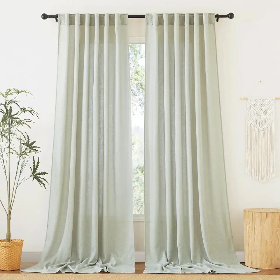 RYB HOME Sheer Curtains 108 inches, Extra Long Floor to Ceiling Curtains