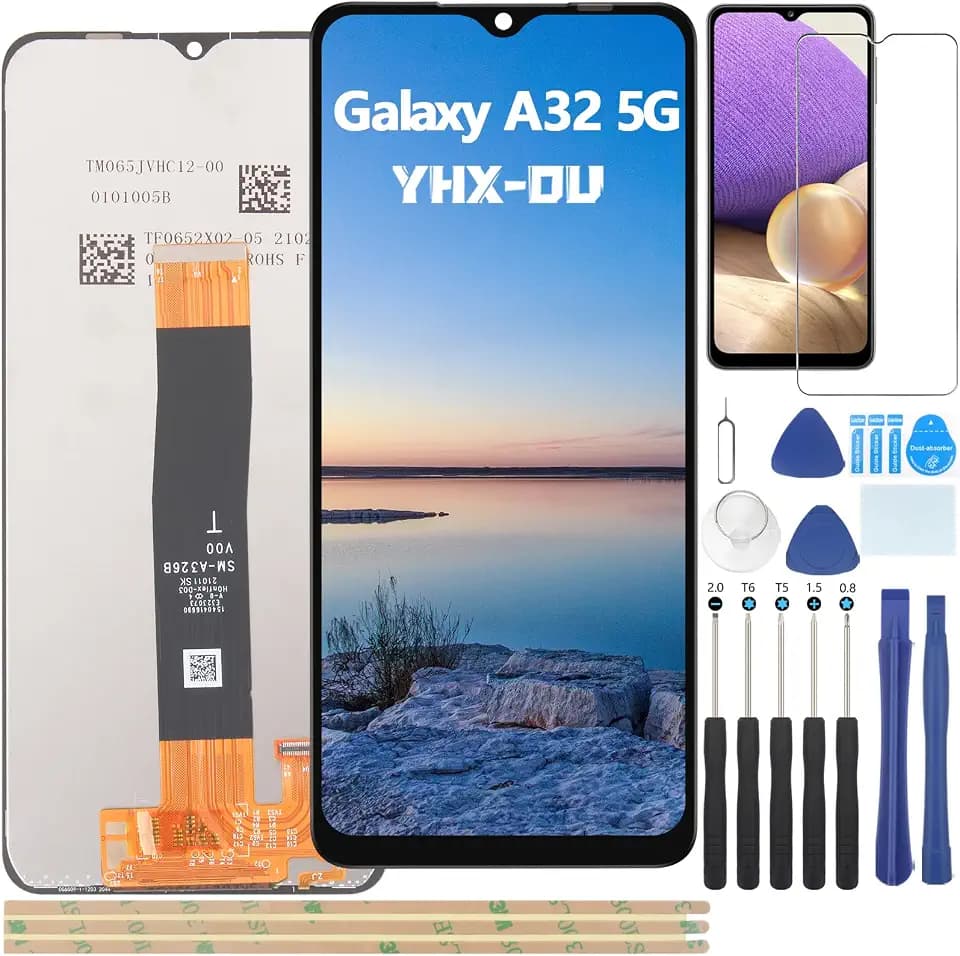 YHX-OU 6.5" Schwarz Display für Samsung Galaxy A32 5G SM-A326B A326BR LCD Display Touchscreen Ersatz Bildschirm LCD Glas Assembly Digitizer + 1 Stück Schutzfolie + Werkzeuge