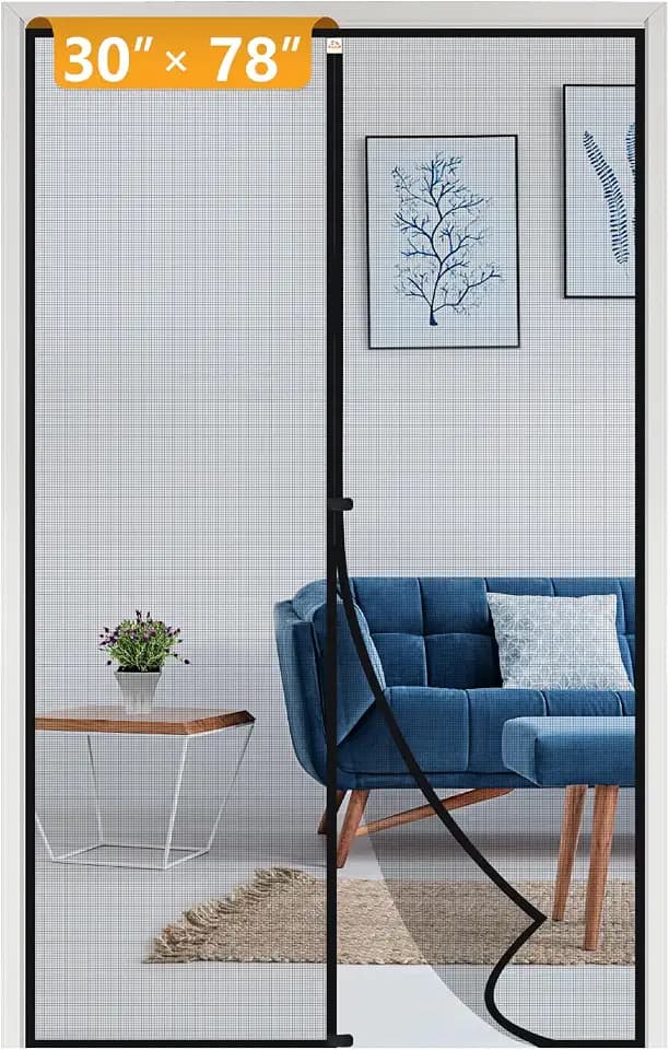 Yotache Magnetic Screen Door Fits Door Size 30" x 78", Black