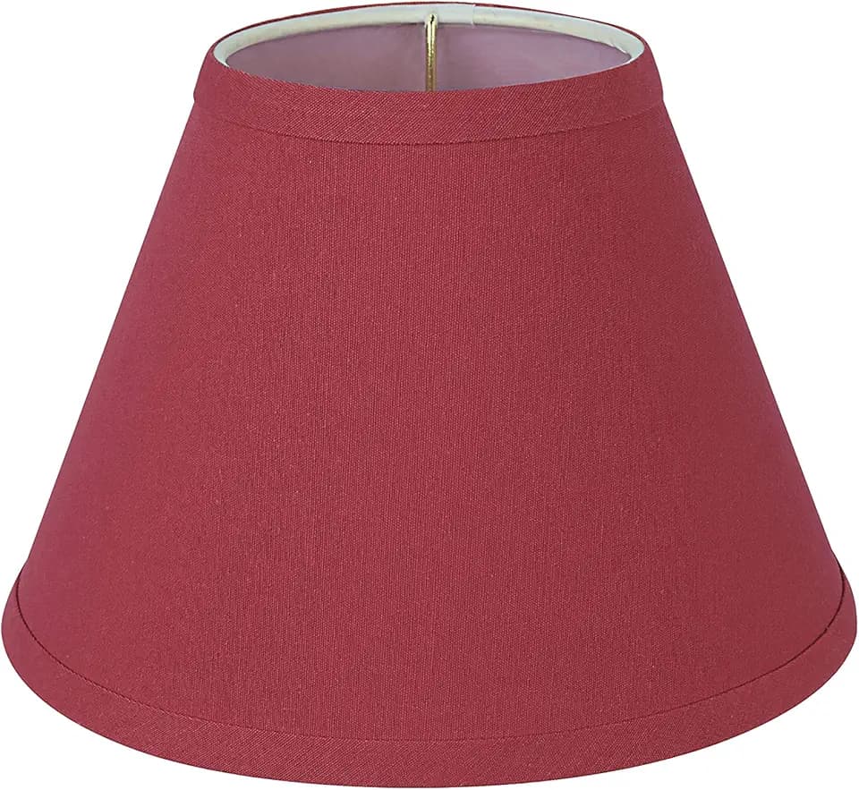 Aspen Creative 58879A Transitional Empire Shape Uno Construction Lamp Shade in Imperial Red, 6" Top x 12" Bottom x 9" Slant Height