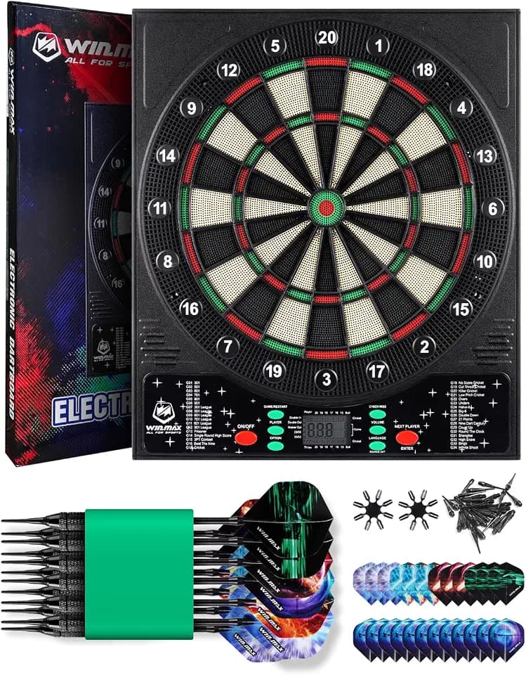 WIN.MAX Electronic Dart Board for Adults, Automatic Scoring, Soft Tip