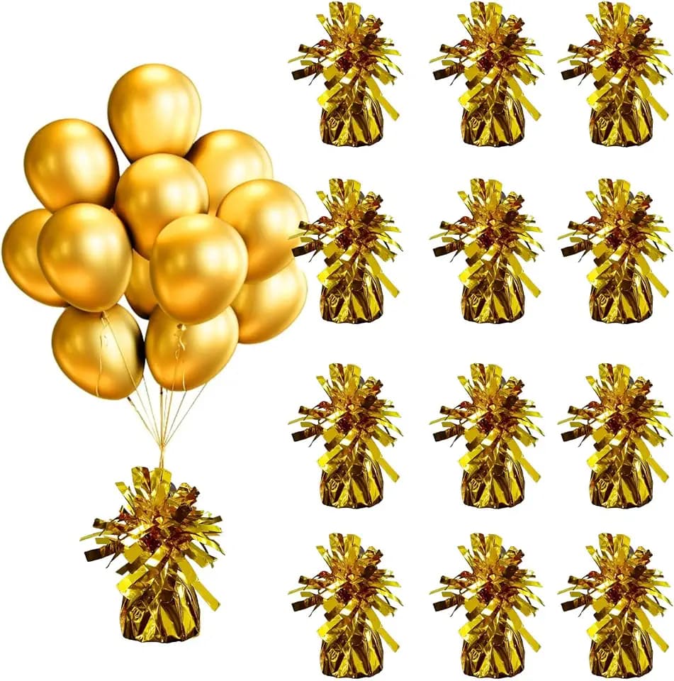 Balloon Weights, 12 Pieces, Weight 0.36Lb (Gold 12Pcs)