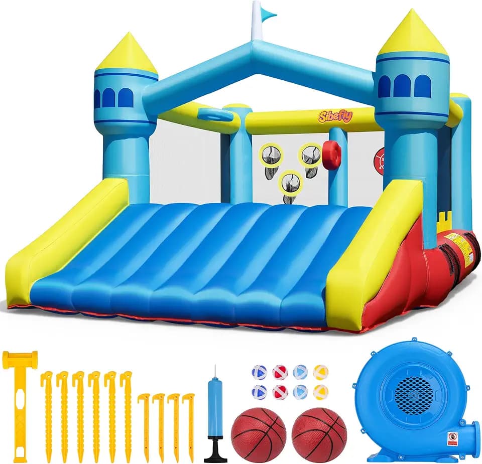 Bounce House, 6-in-1 Play Mode Inflatable Bounce House for Kids