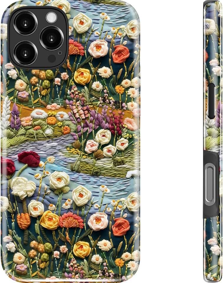 DEENAKIN for iPhone 16 Pro Max Case Cute,Wireless Charging,Trendy Floral