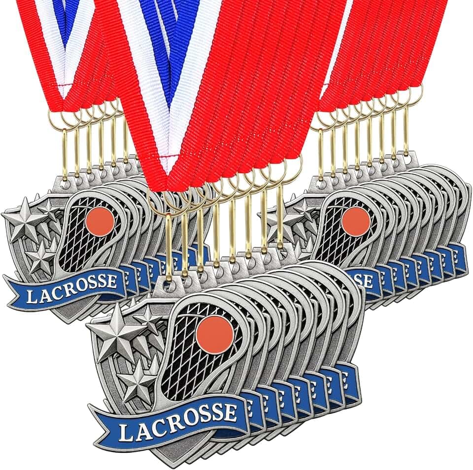 Tondiamo 24/48 Pcs 2in Award Gold Medals Bulk, 24 Pcs, Lacrosse Medal