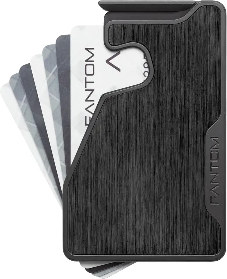 FANTOM X Card Fanning Wallet, RFID Aluminum Card Holder, Aluminum Black, Slim Size Holds 5-10 Cards (Aluminum Black, Slim 5-10)