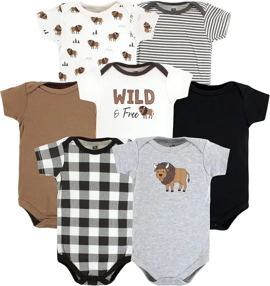 Hudson Baby Baby Boys' Cotton Bodysuits 7-pack