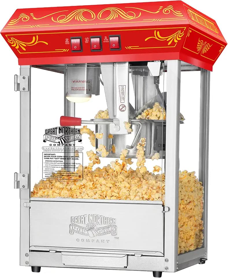 Great Northern Popcorn Good Time 8oz Popcorn Machine, Red