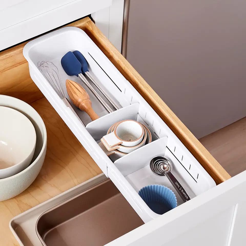 YouCopia DrawerFit Sliding Drawer Sorter, Adjustable Drawer Organizer