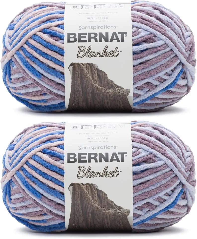 Bernat Blanket Yarn Super Bulky Soft Chenille Yarn Dappled Shadows 2-Pack
