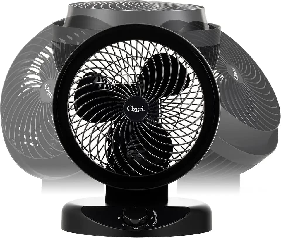 Ozeri Brezza 360 10" Oscillating Table Fan, with Orbital Motion Technology