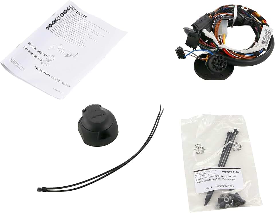 WESTFALIA 321524300113 Elektrosatz Anhängerkupplung E-Satz Anhängevorrichtung Kompatibel mit VW POLO 9N