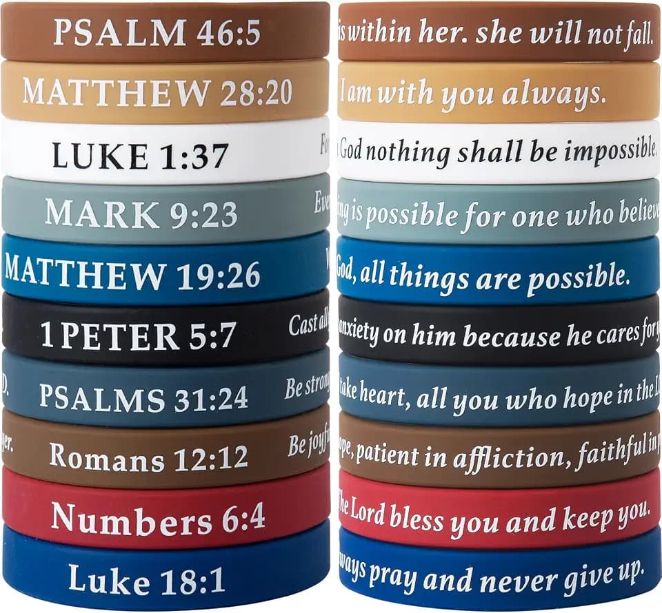 QEERBSIN Bible Verses Bracelets Motivational Christian Rubber Bracelets