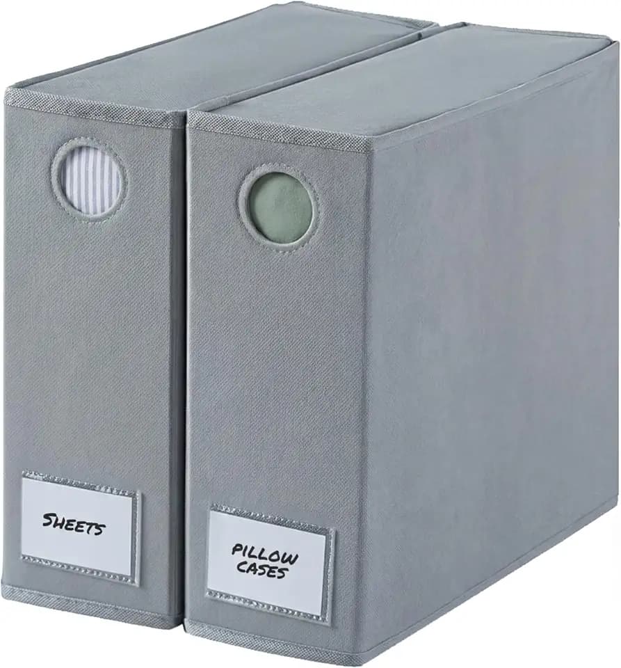 2 Pack Sheet Organizers - Foldable Sheets Set Organizer - King/Queen - Grey