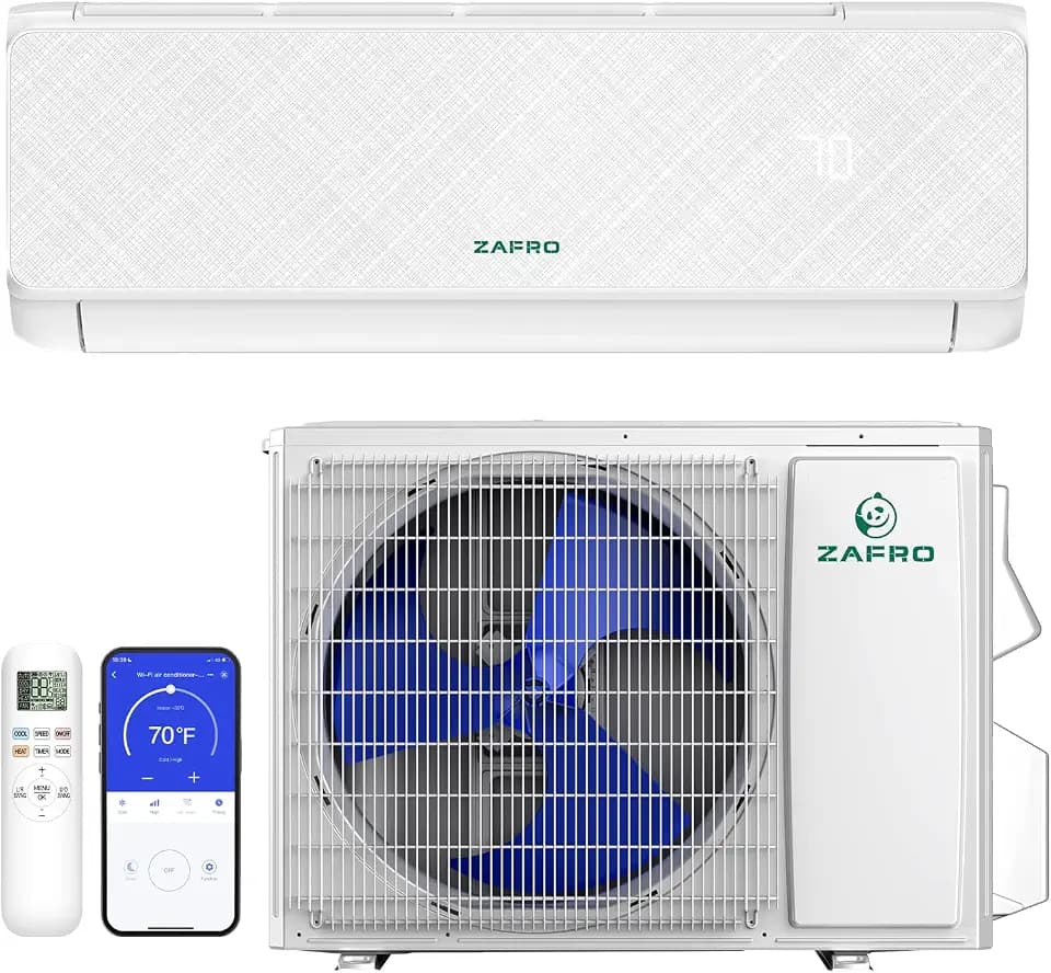 ZAFRO 12000BTU Mini Split Air Conditioner Heat Pump, 22 SEER2, 115 V