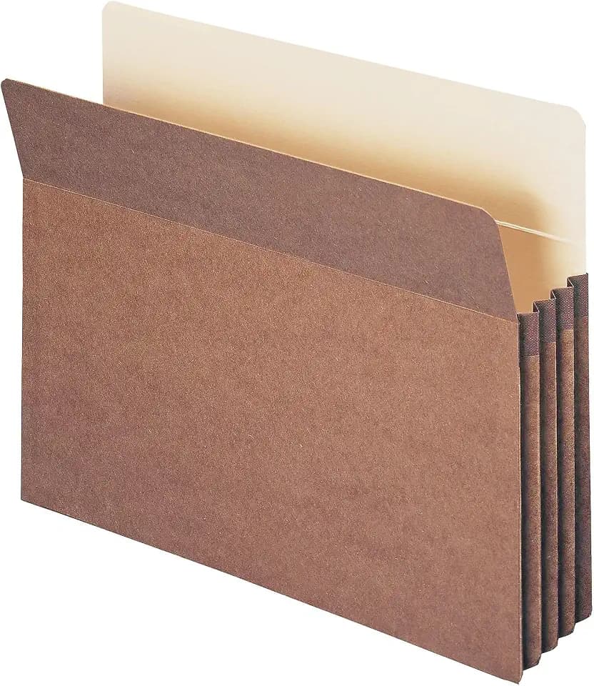 Smead File Pocket, Straight-Cut Tab, 3-1/2" Expansion, Letter Size, Redrope, 25 per Box (73224)