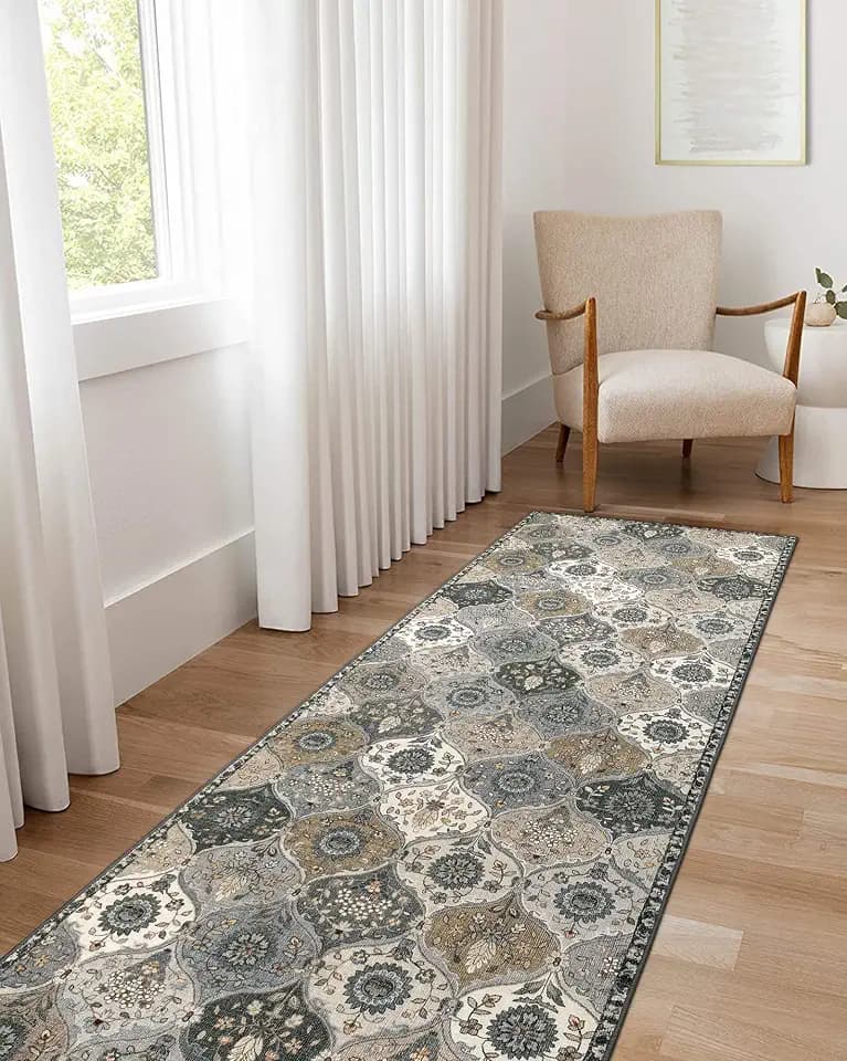 Lahome Moroccan Kitchen Runner Rug, 2'5''x8' Soft Washable Runner Non Slip
