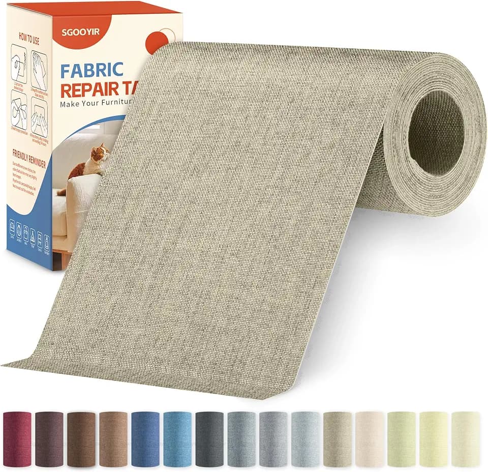 Fabric Repair Tape Kit, Self-Adhesive Linen Repair Tape Patch Dark Beige