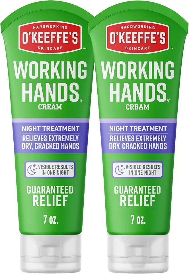 O'Keeffe's Working Hands Night Treatment Hand Cream, 7 oz Tube, 2-Pack