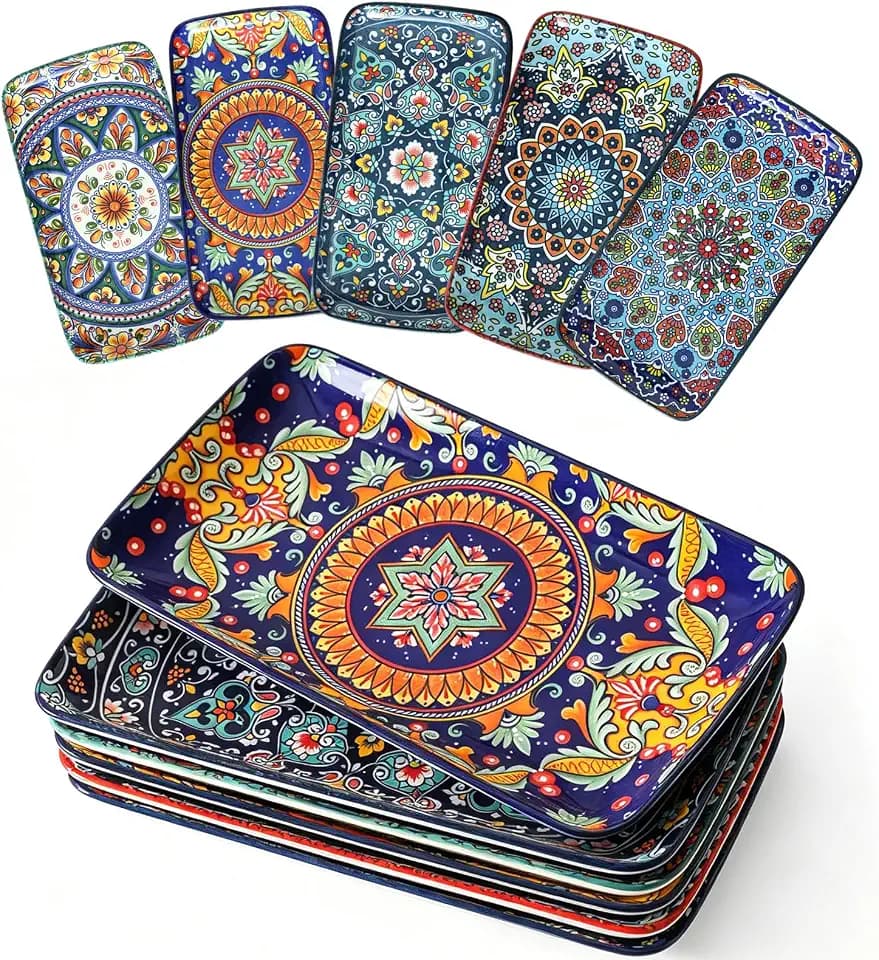 glowworm Appetizer Plates Set of 6, 8.5 Inch Dessert Plate for Party