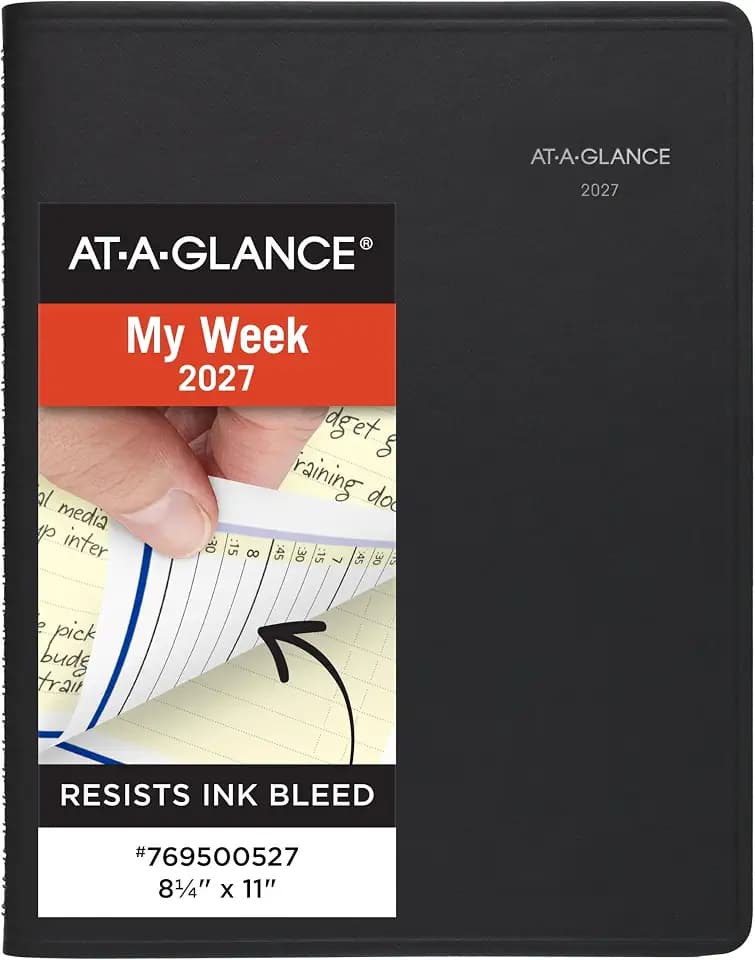 AT-A-GLANCE 2027 Appointment Book Planner, Weekly & Monthly, 13-Month Jan-Jan, 8.25" x 11", QuickNotes, Black (769500527)