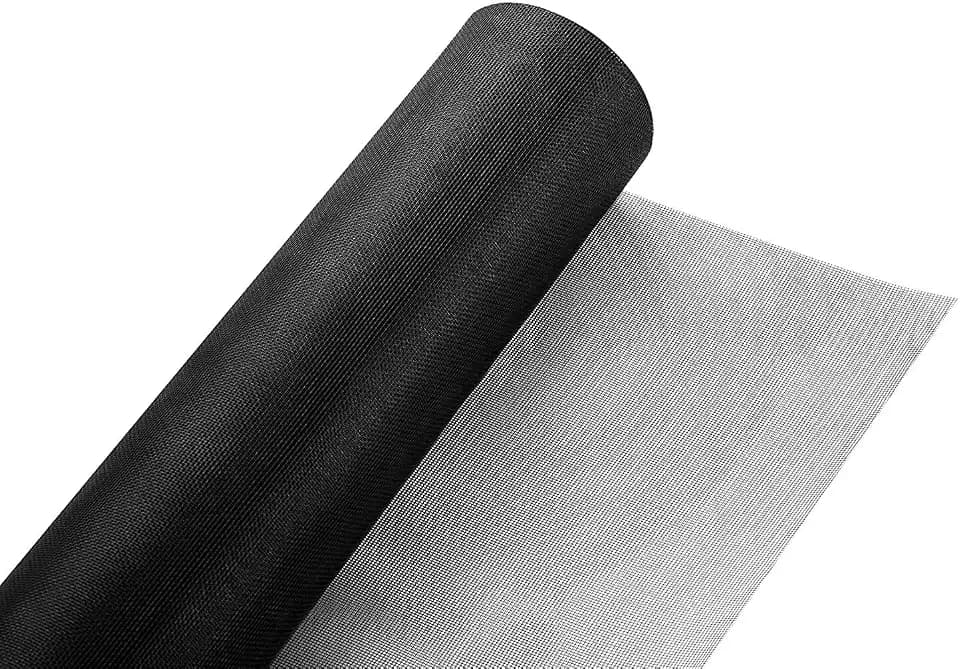 Fiberglass Window Screen Roll 72" x 100' Continuous Roll UV Protection Install and Repair Door and Window Screen(72" x 100', Black)