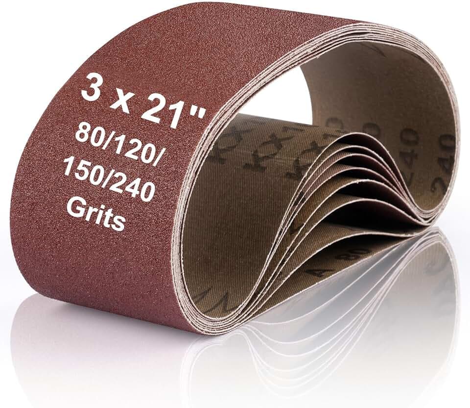 8 Pcs Belt Sander Paper, 3x21 Belt Sander Sanding Belts Sanding Belt