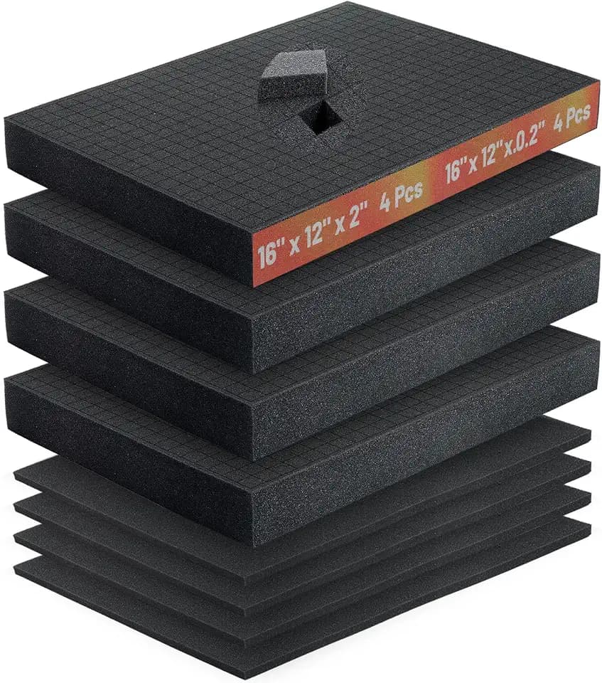 8 Pcs Pick and Pluck Foam-16 x 12 x 2 &16 x 12 x 0.4 IN Pick Apart Foam
