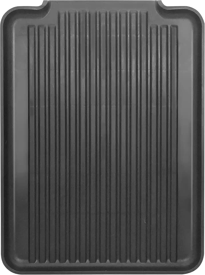 OGGI Dish Drain Board & Drying Rack Tray for Kitchen - Ideal Rigid Drainboard, Dish Drainer Tray, Dish Drain Boards for Kitchen Counter, 12.75 x 17.25" - Black