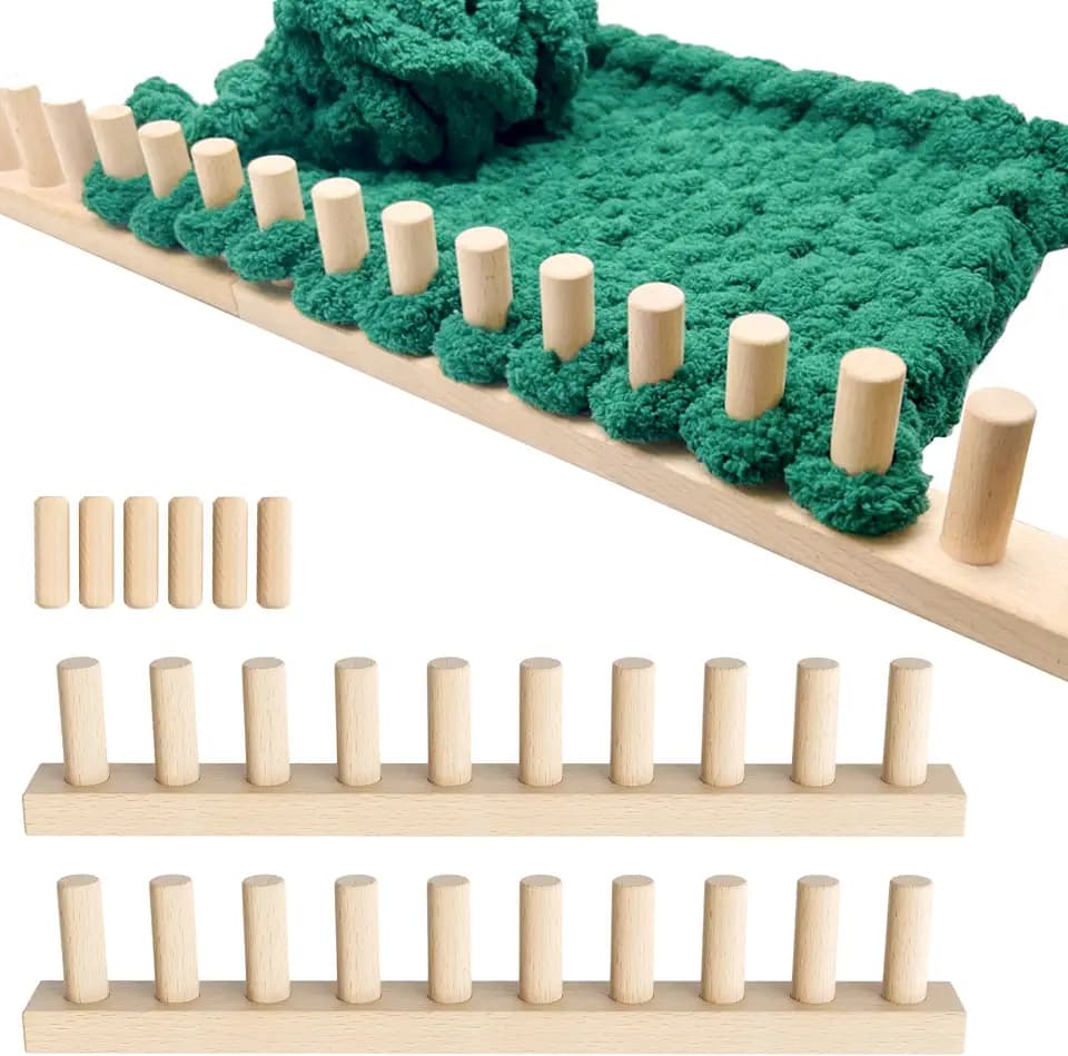 DR.OXXIER Chunky Yarn Loom, Expandable 30" Knitting Board for Blanket