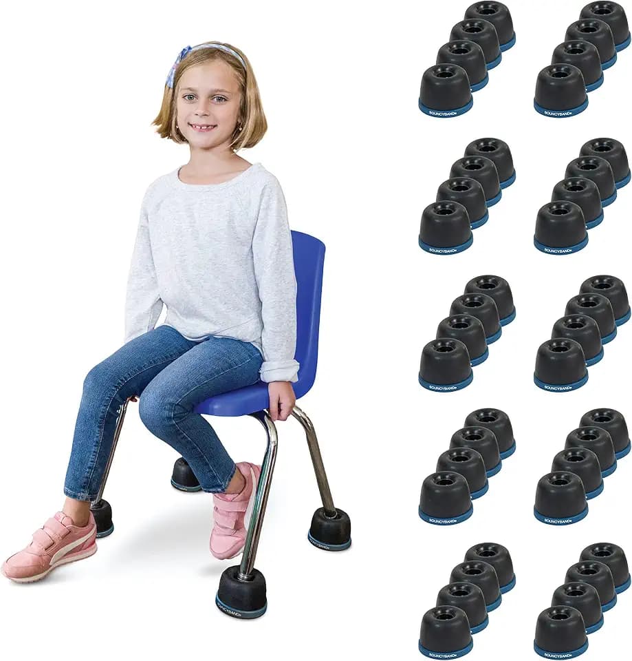Bouncyband Wiggle Wobble Chair Feet, 10-Pack – Transform a Standard School