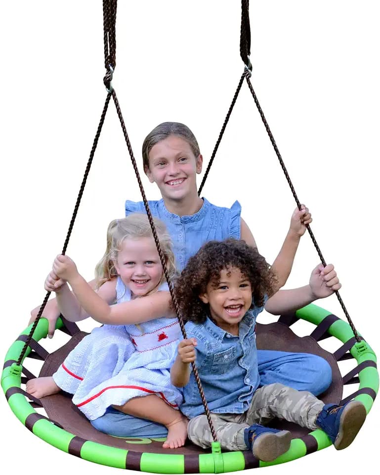 Swurfer Saucer Tree Swing for Kids - Swing Sets for Backyard, Kids Outdoor Play Equipment, 500lbs Weight Capacity, Durable, Heavy Duty Metal Frame, Easy Tool Free Assembly, Weather Resistant, Ages 3+