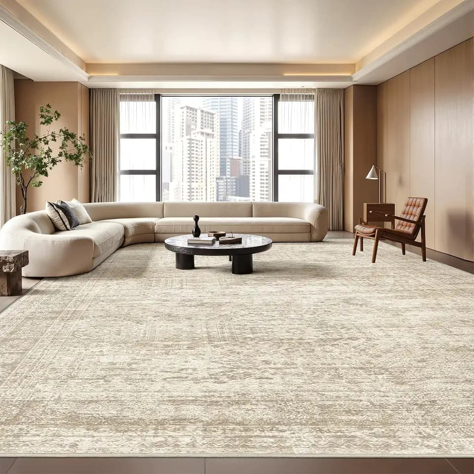 8x10 Area Rugs for Living Room,Large Washable Rug,Beige