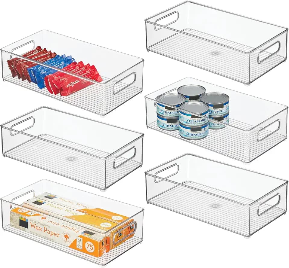 iDesign Stackable Fridge Bin, Set of 6, Clear