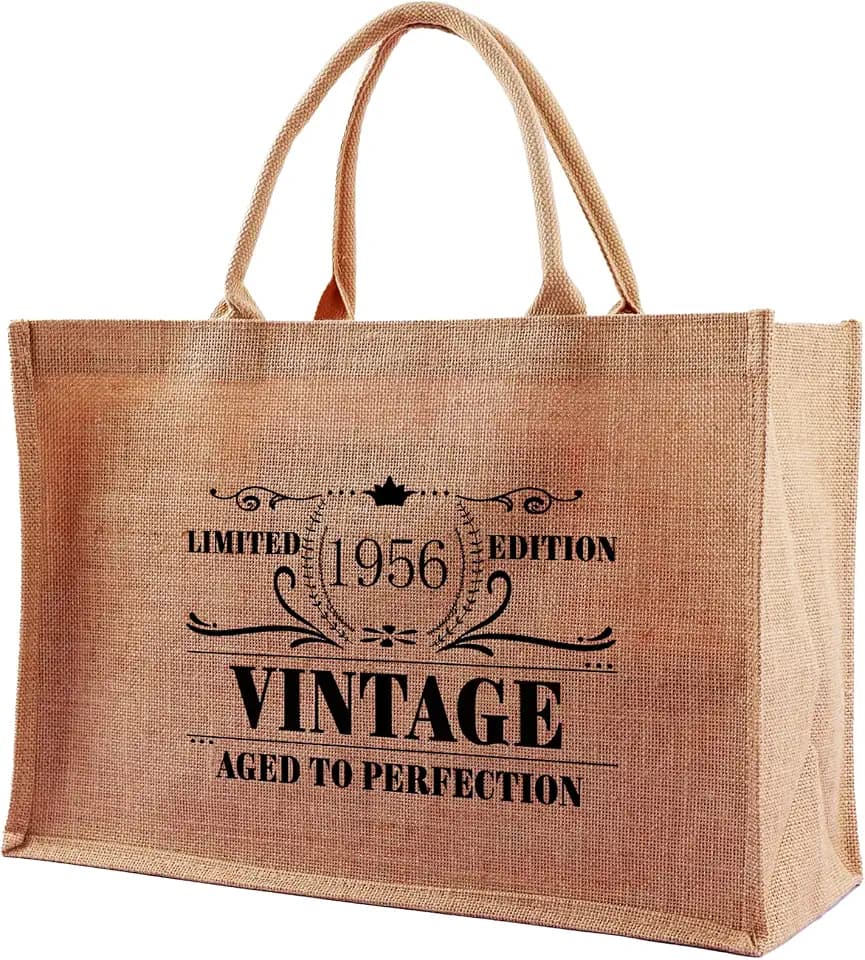 1935 1945 1955 1965 1975 1985 1995 Birthday Gifts for Women, Jute Tote Bags for Teacher, Women, Mom