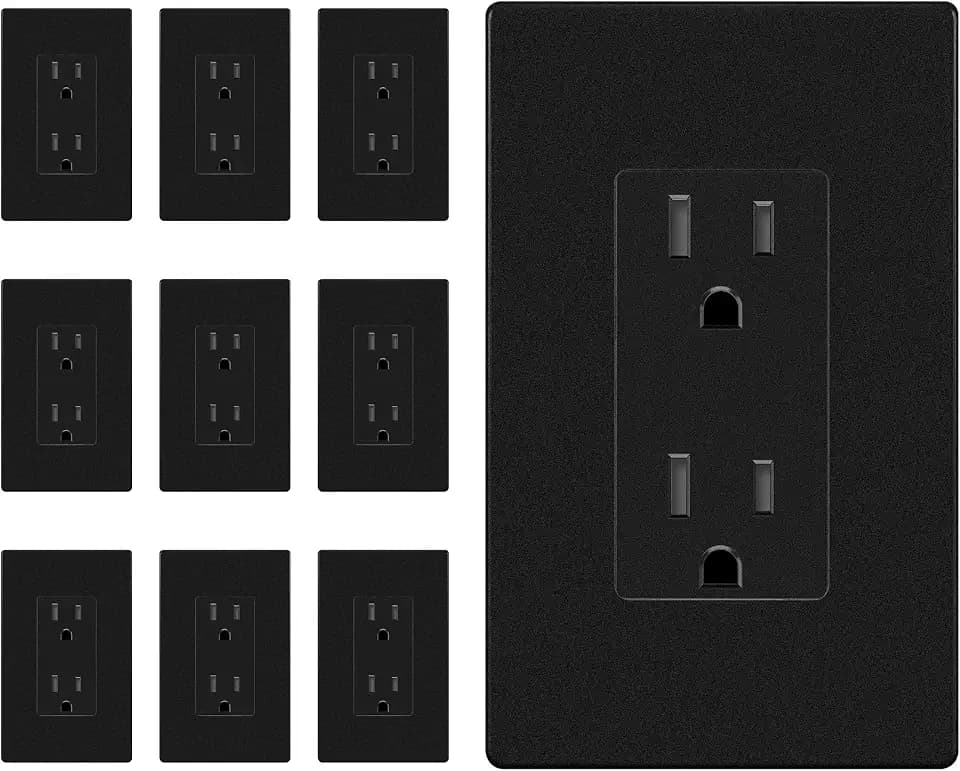 ENERLITES Decorator Outlet 10 Pack, 15A Standard Electrical Wall Receptacle