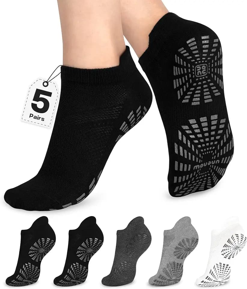 unenow Women Non Slip Pilates Socks with Grips for Yoga Barre Barefoot