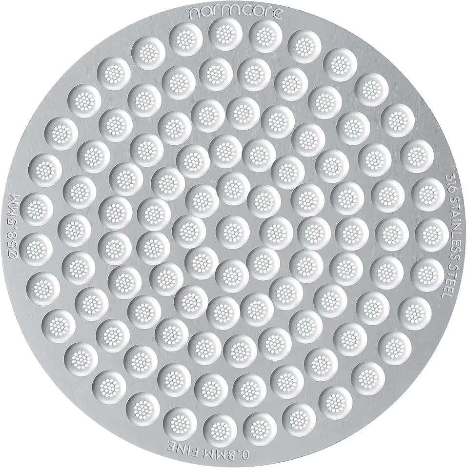Normcore 58.5mm Puck Screen, 0.8mm Thickness, Lower Shower Screen, Reusable Metal Filter for 58mm Portafilter Basket, 316 Stainless Steel